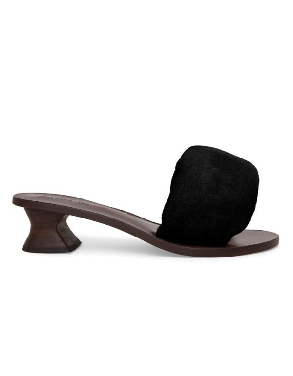 Sandal Cushion Midi Suede Preto